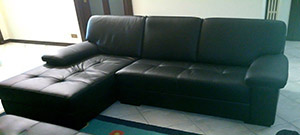 Custom Leather Corner with Chaise Longue