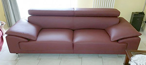 Leather Sofa 3 Seater in Pink Design Family