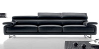 Sofa 4 seater of black leather