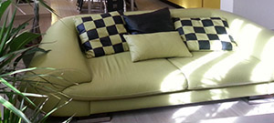 Sofa 3 Seater of Green Leather Eva