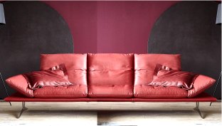 Apache 4 Seater Sofa in red leather 