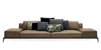 Sand Leather 3 Seater Sofa