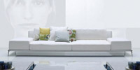 White Leather 3 Seater Sofa
