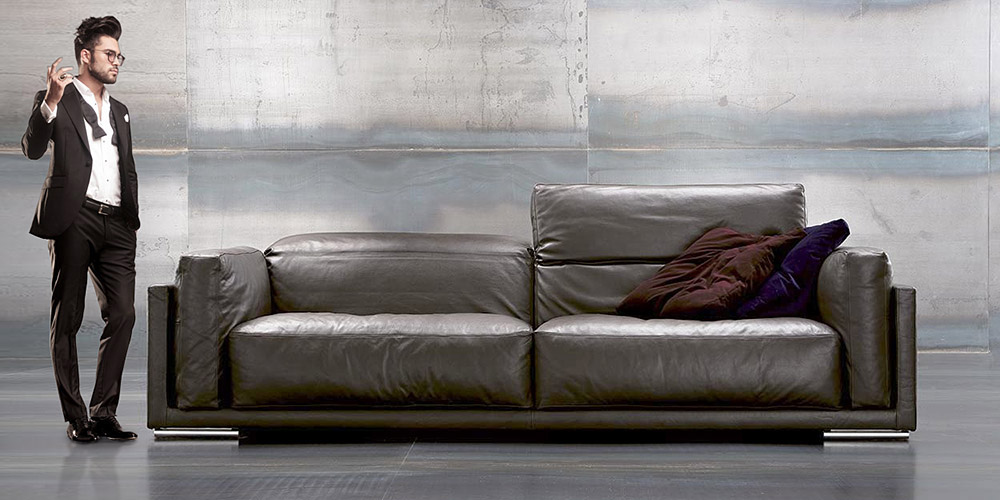 Yellow leather couch for sale discount