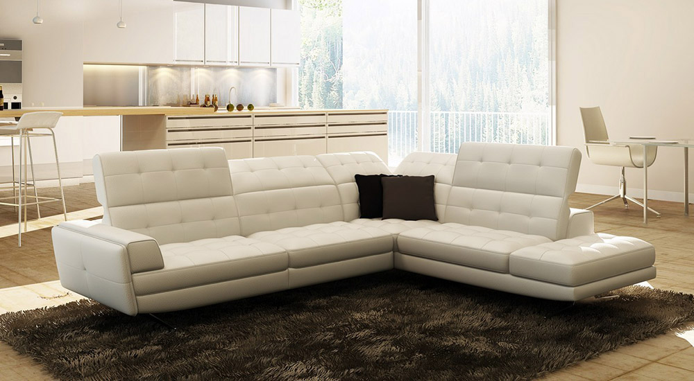 White leather shop lounge suite