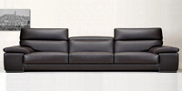 4 Seater Sofa of Black Leather Knight
