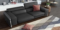 Partner 3 Seater Black Leather Sofa